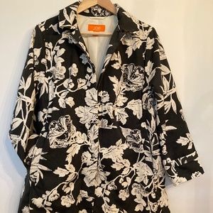 Floral Trench-style Jacket with 3/4 sleeves size M
